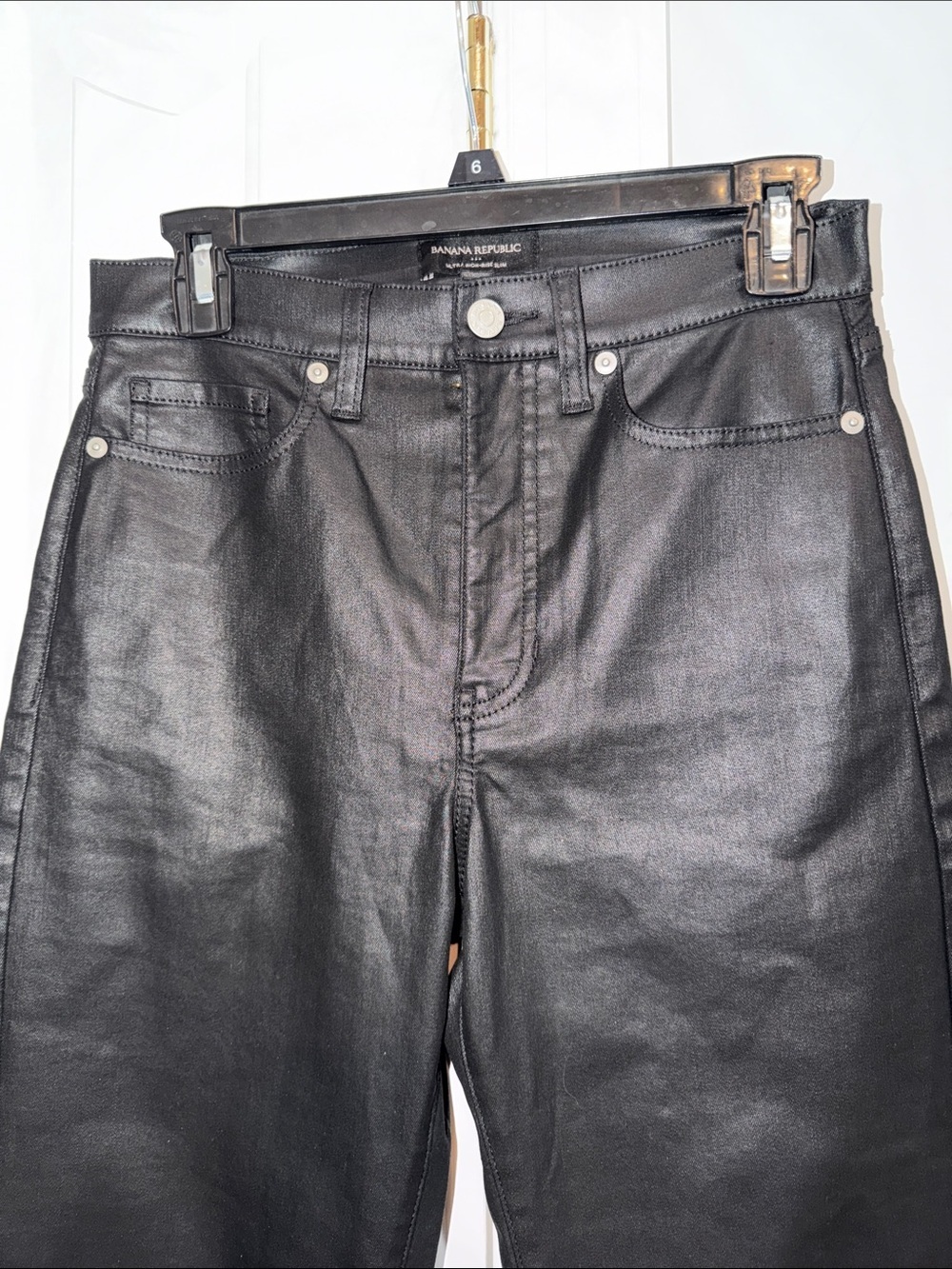Banana Republic Black Mid-Rise Coated Skinny Jeans size 27 - Picture 7 of 11